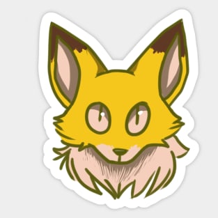 Fox Face (Yellow) Sticker